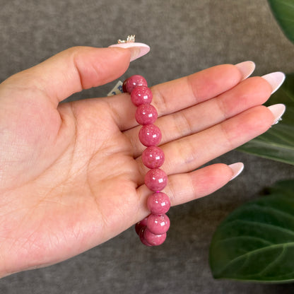 Bracelet Rhodonite Rose Taille 10 mm
 Madagascar