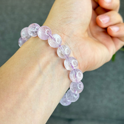 Kunzite Bracelet Size 12 mm with Gem Review Certificate