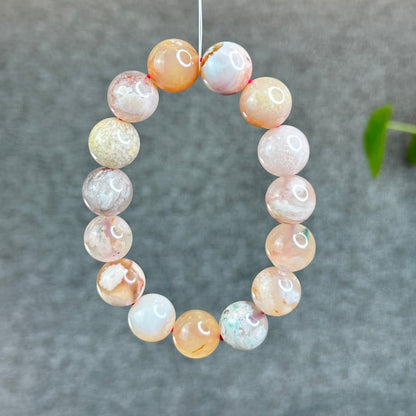 Natural Floral Agate Bracelet Size 14.5 mm