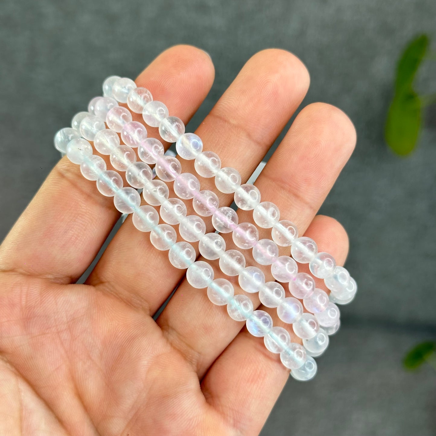 Natural Blue Moonstone Bracelet Size 6 mm