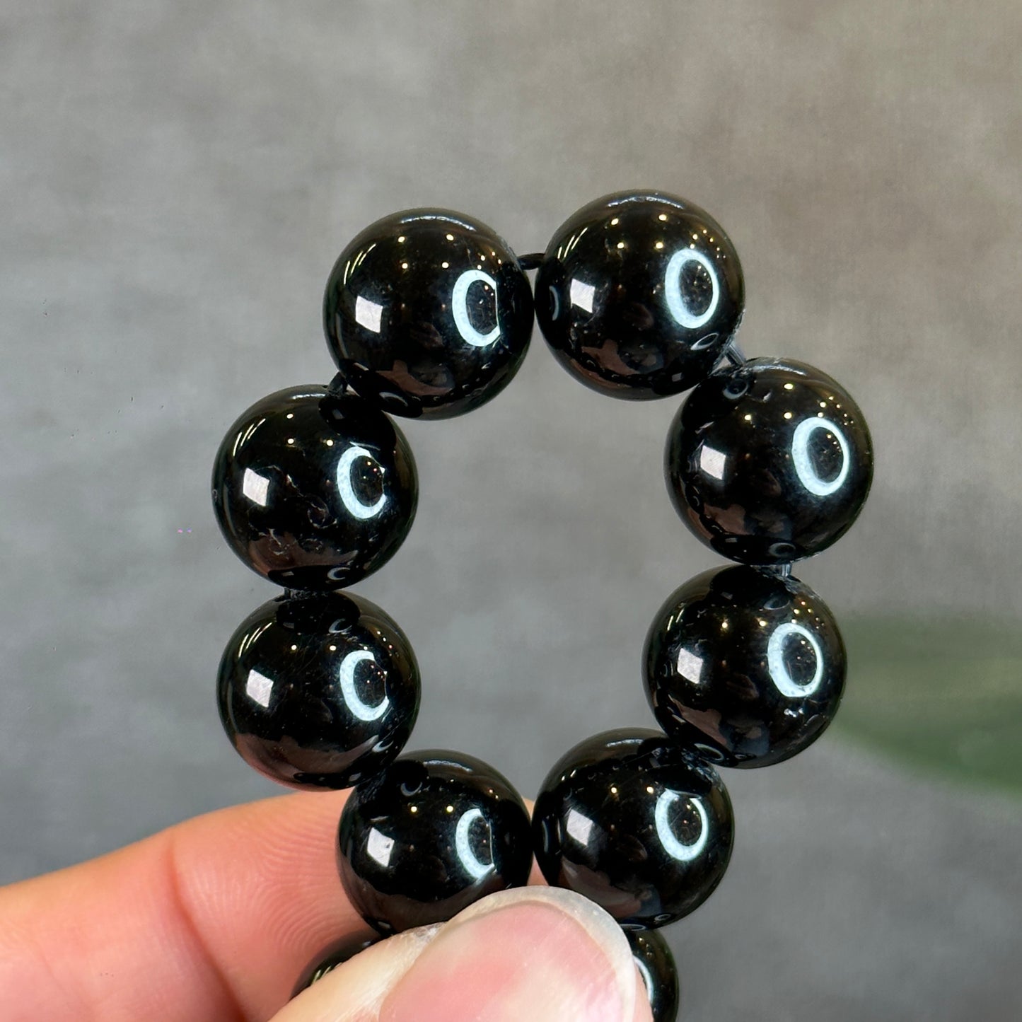 Natural Black Tourmaline Bracelet Size 12 mm
