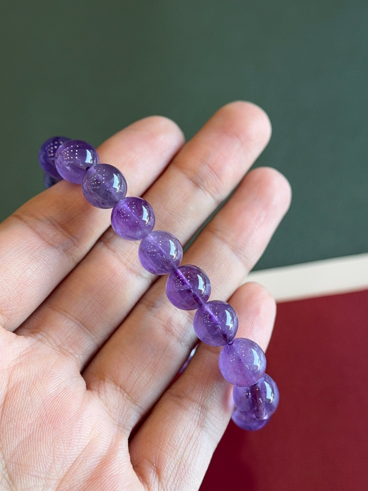Natural Amethyst Bracelet Size 9.5 mm