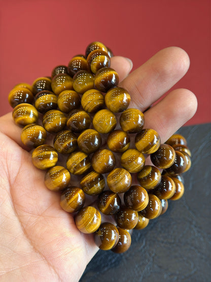 Natural Golden Brown Tiger Eye VIP Bracelet Size 10 mm