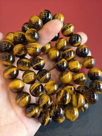 Natural Golden Brown Tiger Eye VIP Bracelet Size 12 mm