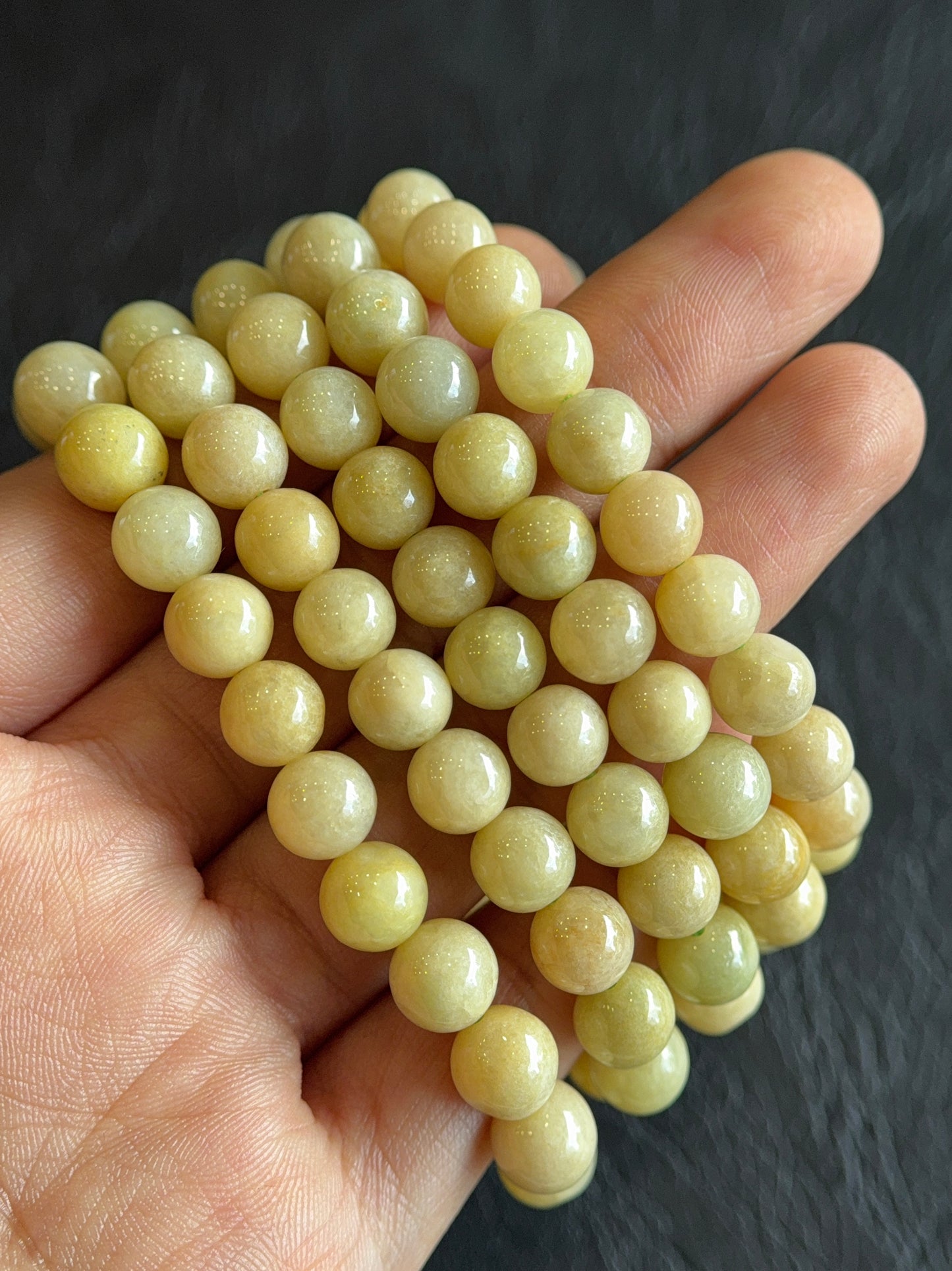 Natural Orange Jadeite Jade Bracelet Size 8 mm