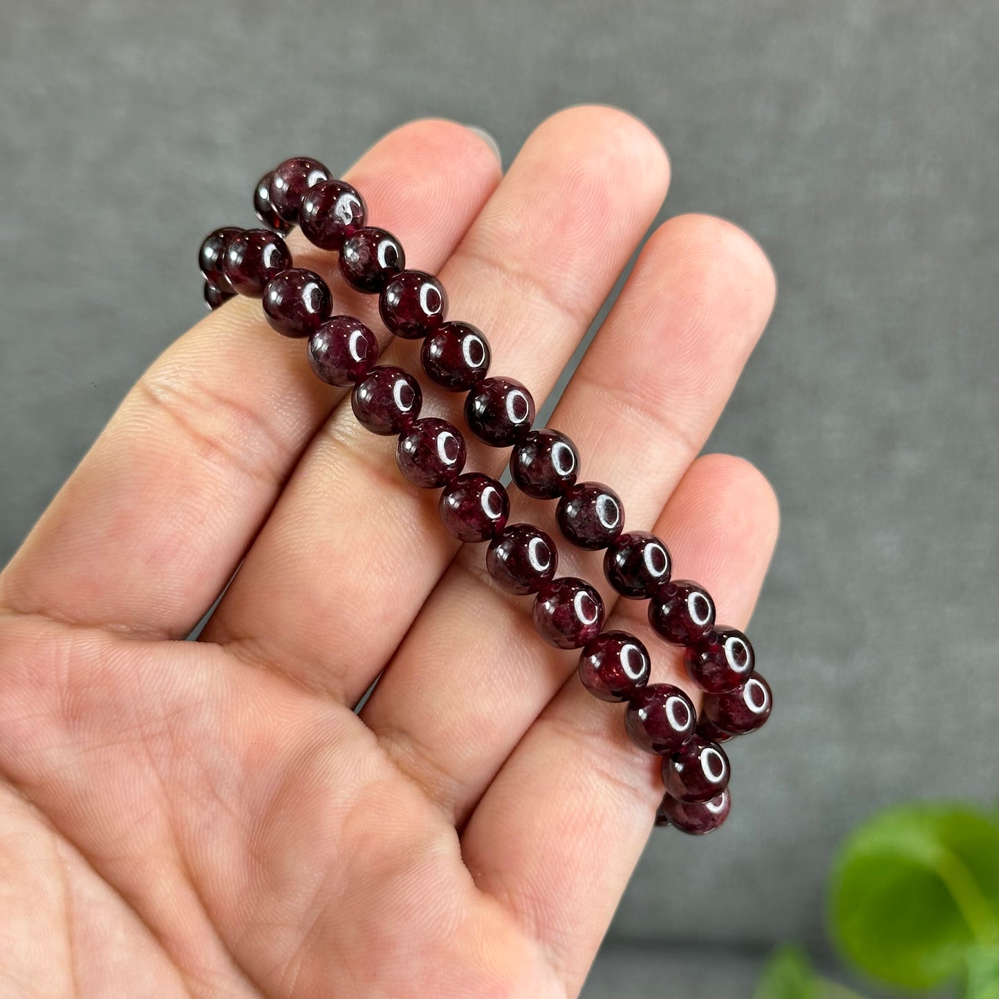 Natural Garnet Bracelet Size 7.3 mm