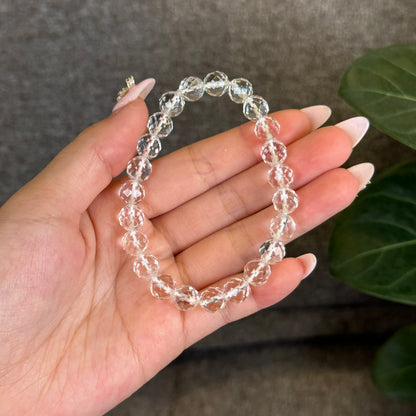 Clear Quartz Faceted Bracelet 8 mm