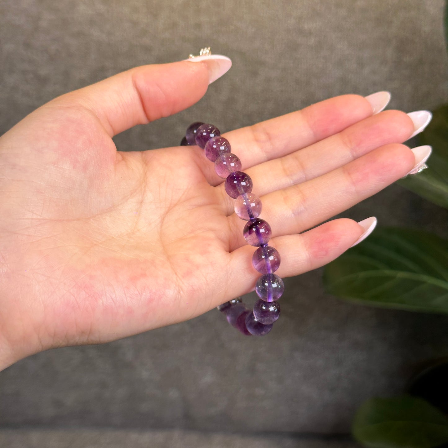 Fluorite with Pyrite Bracelet Size 9 mm