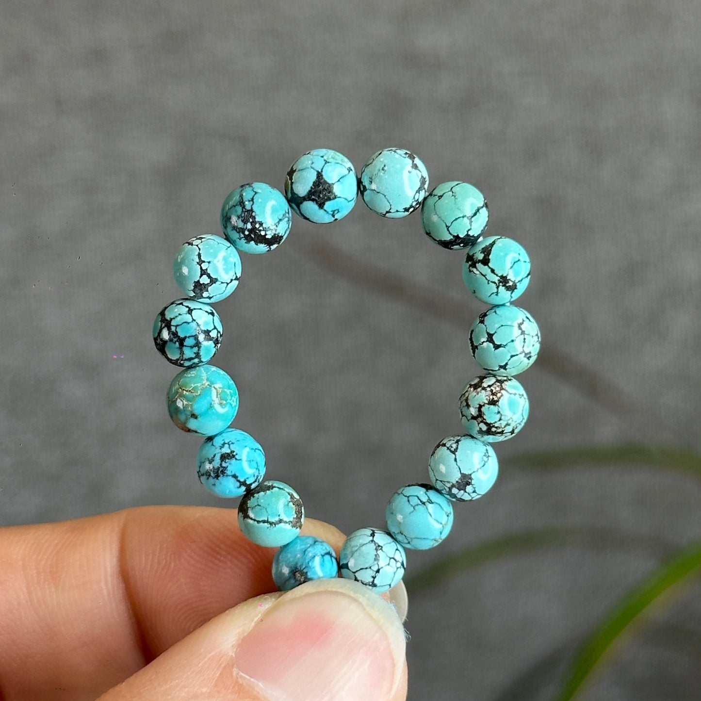 Natural Brown Pattern Turquoise Bracelet Size 6.3 mm