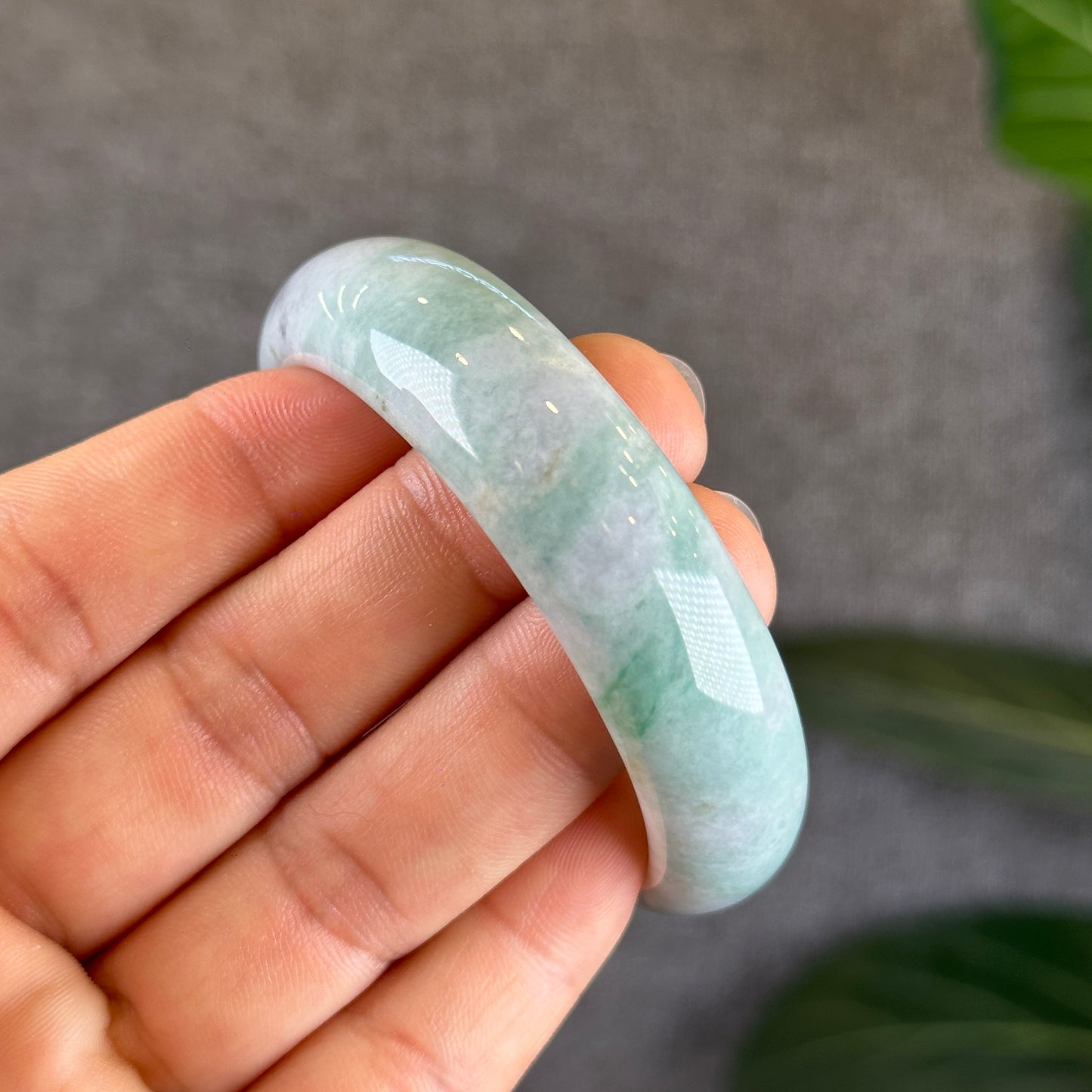 Jadeite Jade Bangle Size 51.70 mm Leaf Style