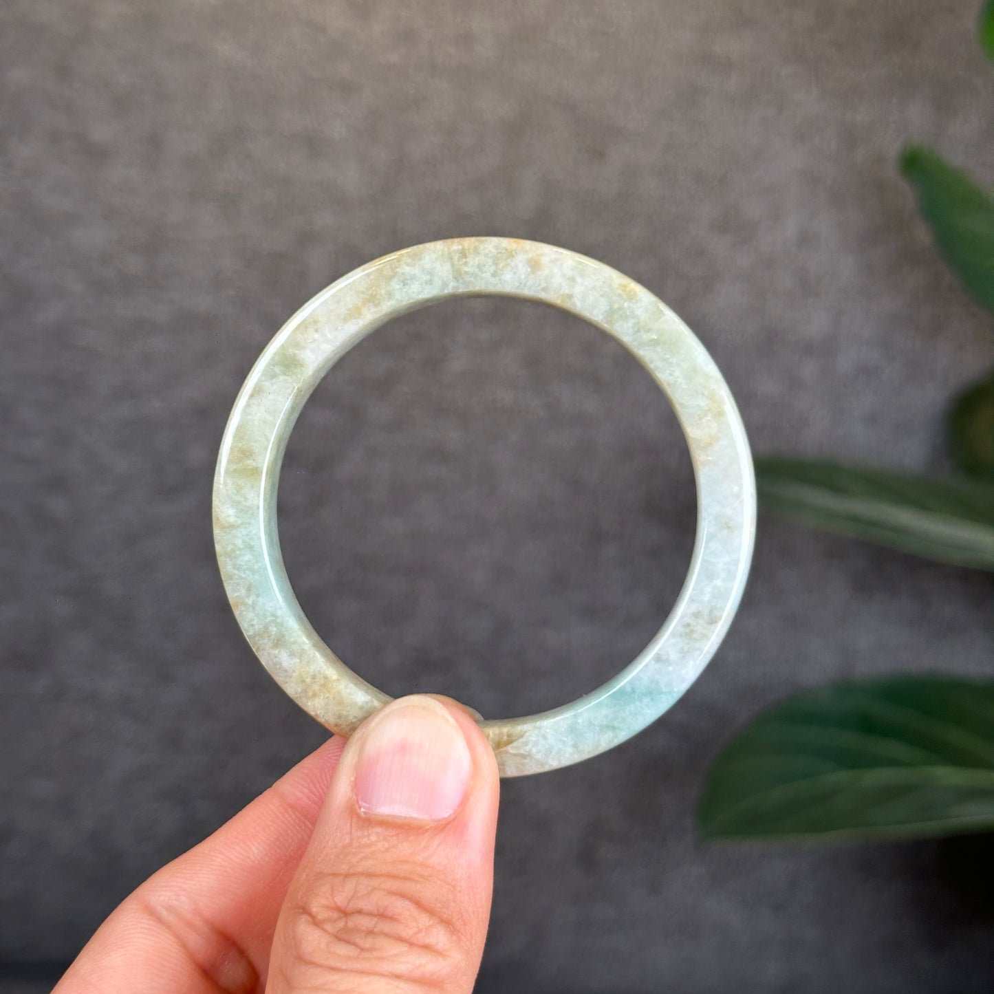 Jadeite Jade Bangle Square Style Size 52 mm