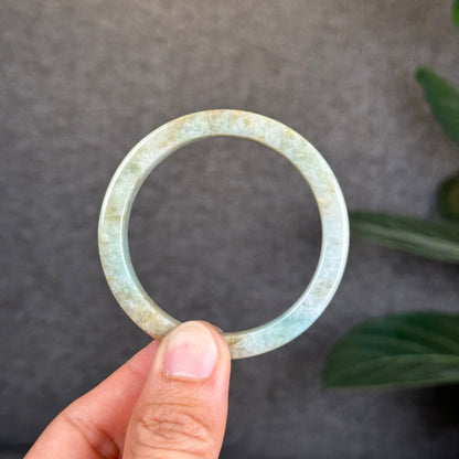 Jadeite Jade Bangle Square Style Size 52 mm