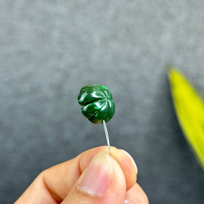Natural Nephrite Jade 4 Leaf Clover Charm