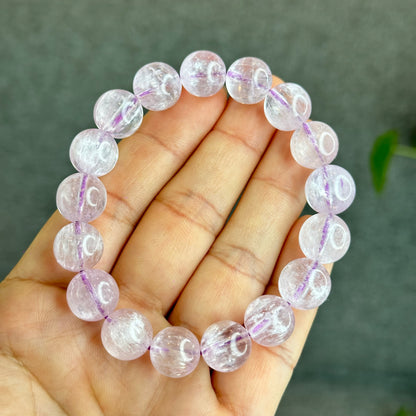Kunzite Bracelet Size 12 mm with Gem Review Certificate