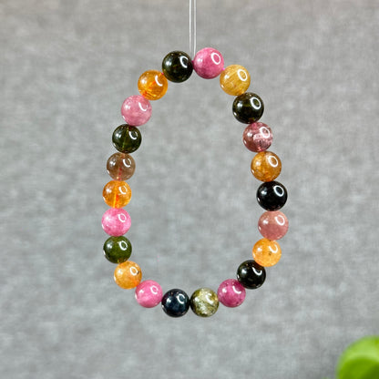 Natural Multi-Colour Tourmaline Bracelet Size 9 mm