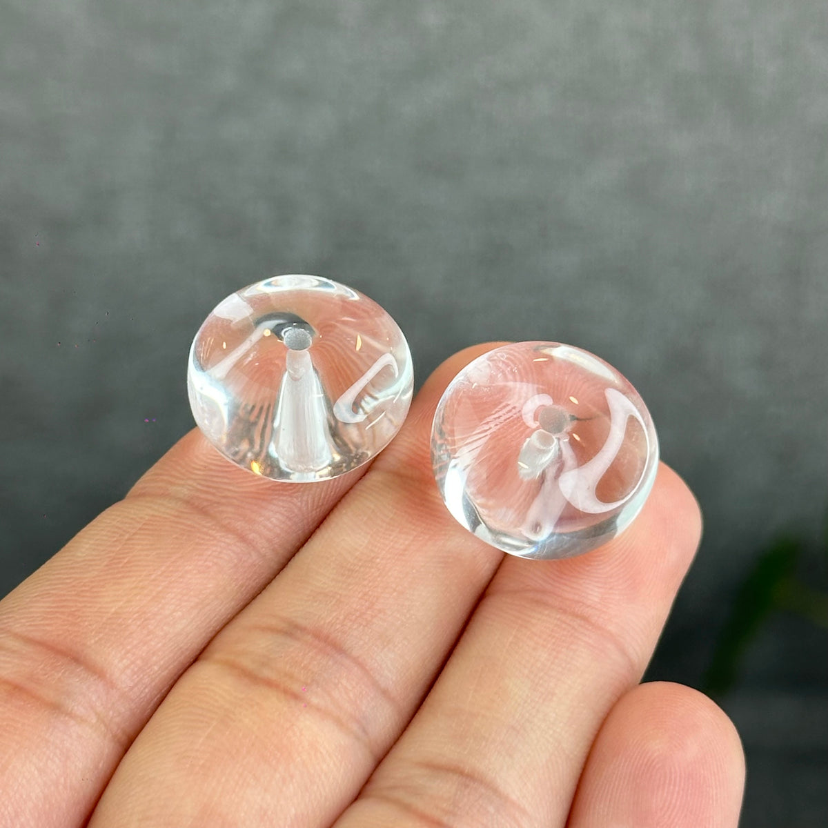 Natural Clear Quartz Dong Dieu Donut Charm - High Quality