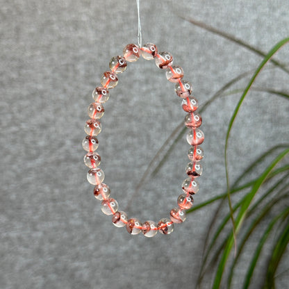 Red Pyramid Phantom Quartz Bracelet Size 7 mm