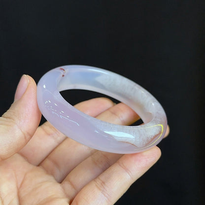 Special Natural Agate Bangle Leaf Style Size 53 mm