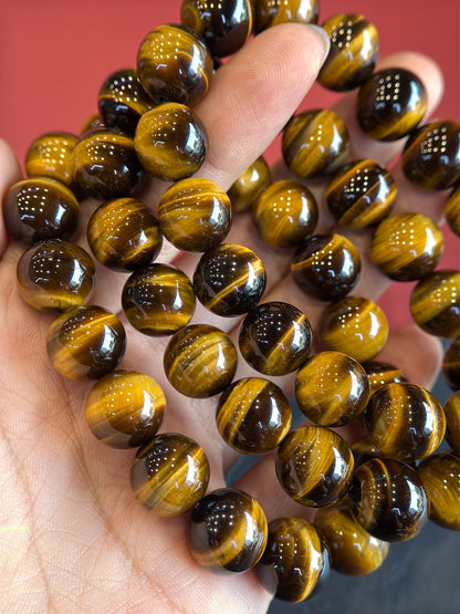 Natural Golden Brown Tiger Eye VIP Bracelet Size 12 mm