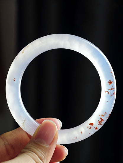 Natural Cinnibar Agate Bangle Chopstick Style Size 58 mm