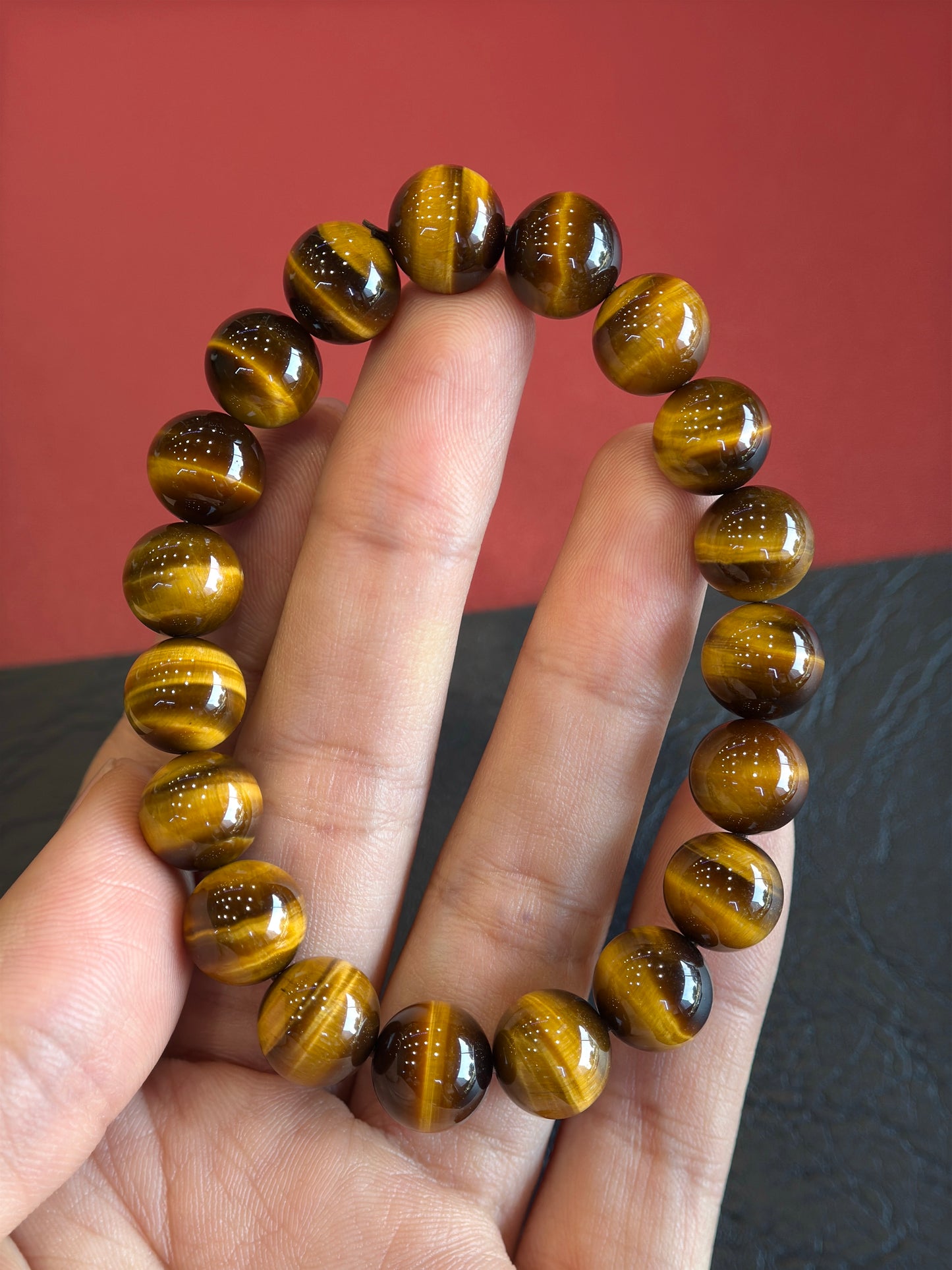 Natural Golden Brown Tiger Eye VIP Bracelet Size 10 mm
