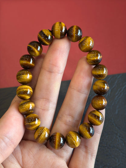 Natural Golden Brown Tiger Eye VIP Bracelet Size 10 mm