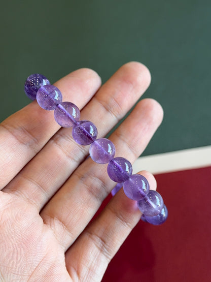Natural Amethyst Bracelet Size 9.5 mm