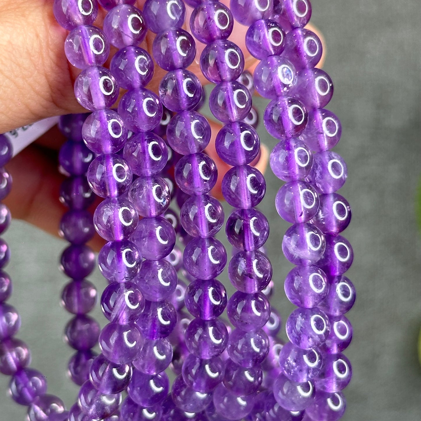 Natural Amethyst Bracelet Size 6 mm