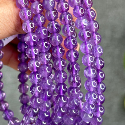Natural Amethyst Bracelet Size 6 mm
