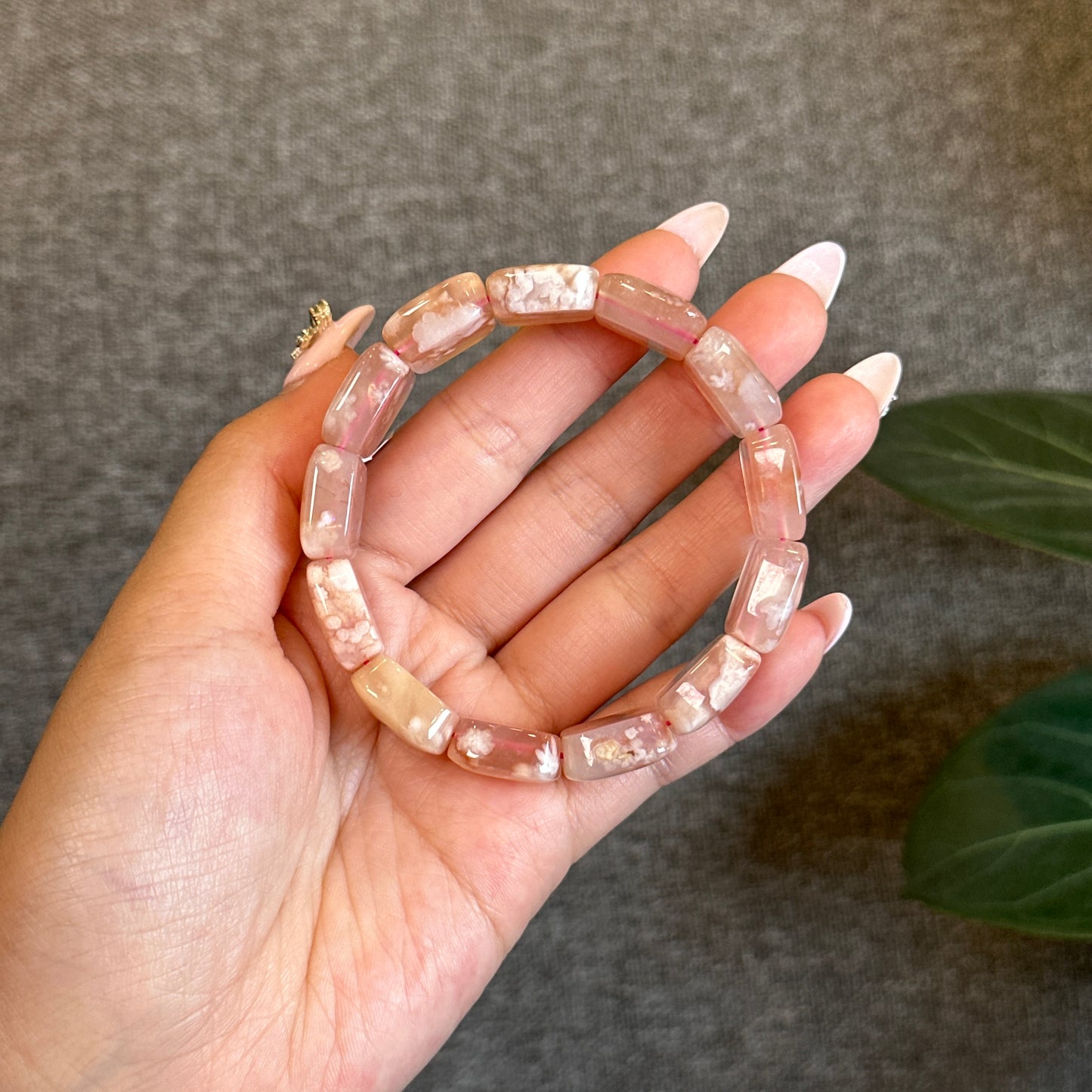 Floral Agate Bangle Sytle Bracelet