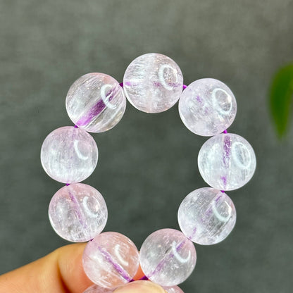 Kunzite Bracelet Size 12 mm with Gem Review Certificate