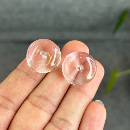 Natural Clear Quartz Dong Dieu Donut Charm - High Quality
