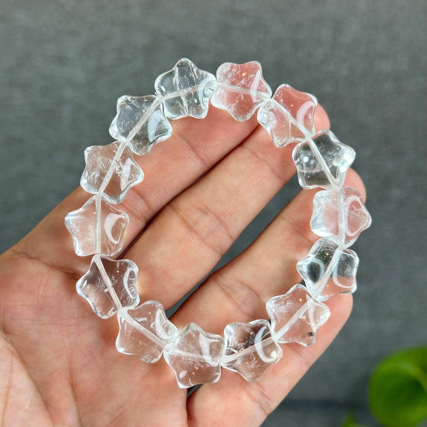 Star Natural Clear Quartz Bracelet Size 10x15 mm