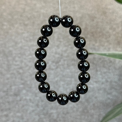 Natural Black Tourmaline Bracelet Size 12 mm