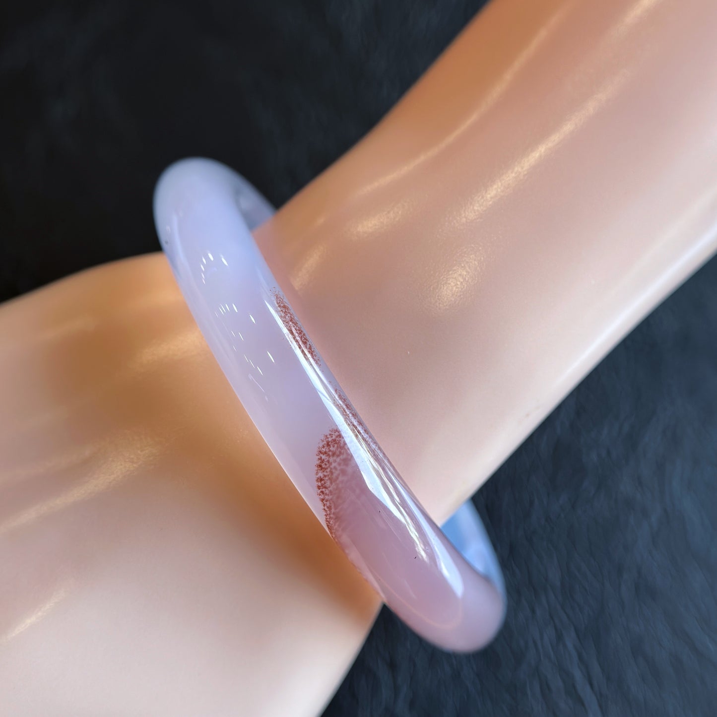 Natural Cinnibar Agate Bangle Leaf Style Size 62 mm