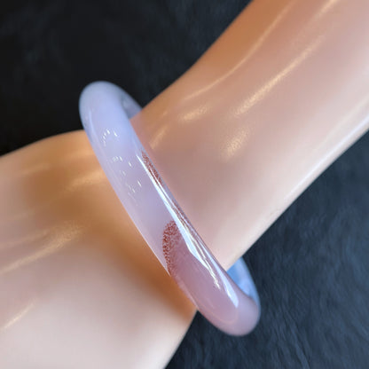 Natural Cinnibar Agate Bangle Leaf Style Size 62 mm