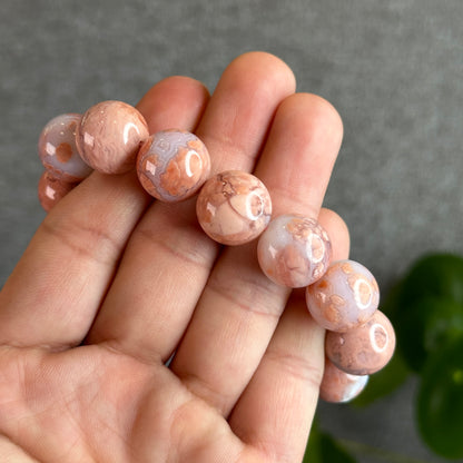 Natural Rose Agate Bracelet Size 15 mm