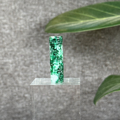 Nhu Y Carved Jadeite Jade Cylinder Pendant