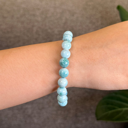 Natural Larimar Bracelet Size 9 mm