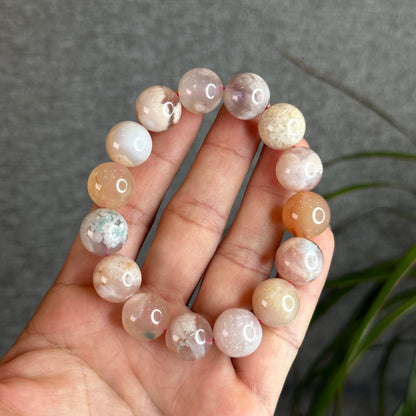 Floral Agate Bracelet Size 14.5 mm