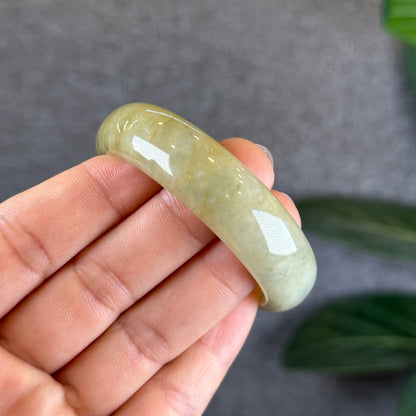 Orange Jadeite Jade Bangle Leaf Sytle Size 49.4 mm Certificate 455835