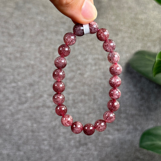 Natural Pink Strawberry Quartz Size 9 mm