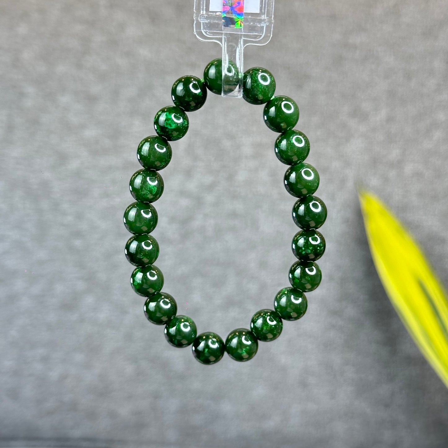 Natural Nephrite Jade Bracelet Size 9 mm - High Quality