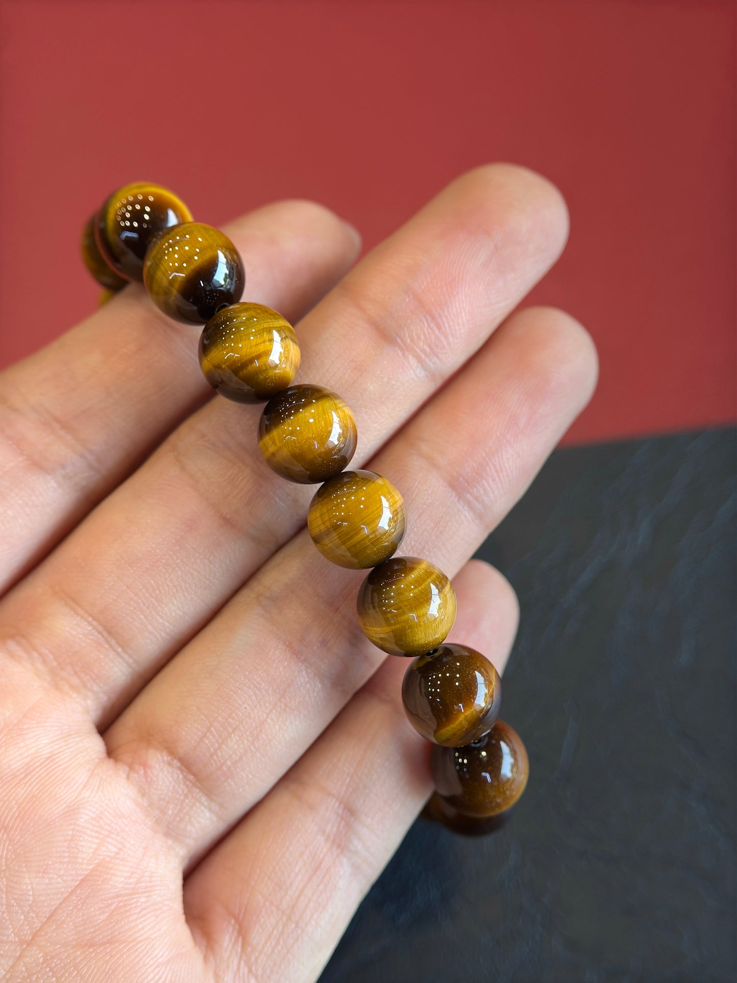 Natural Golden Brown Tiger Eye VIP Bracelet Size 10 mm