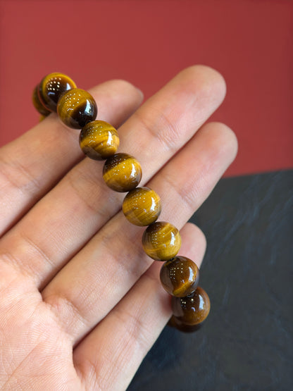 Natural Golden Brown Tiger Eye VIP Bracelet Size 10 mm