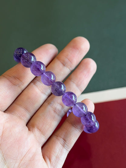Natural Amethyst Bracelet Size 9.5 mm
