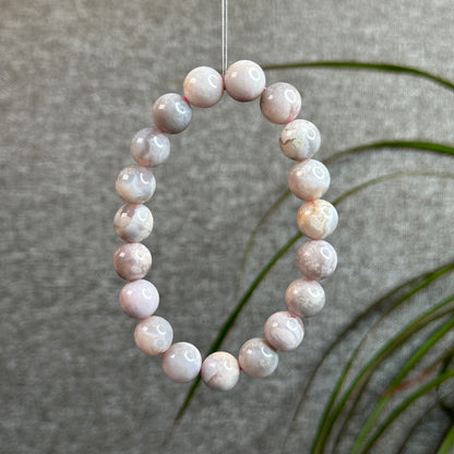 Natural Purple Floral Agate Bracelet Size 11 mm