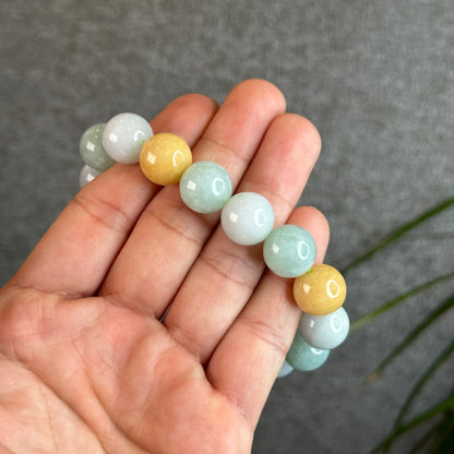 Natural Colourful Jadeite Jade Bracelet Size 13.3 mm