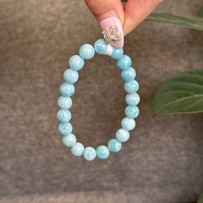 Natural Larimar Bracelet Size 9 mm