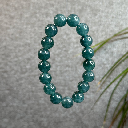 Natural Blue Water Natural Jadeite Jade Bracelet 11.8 mm